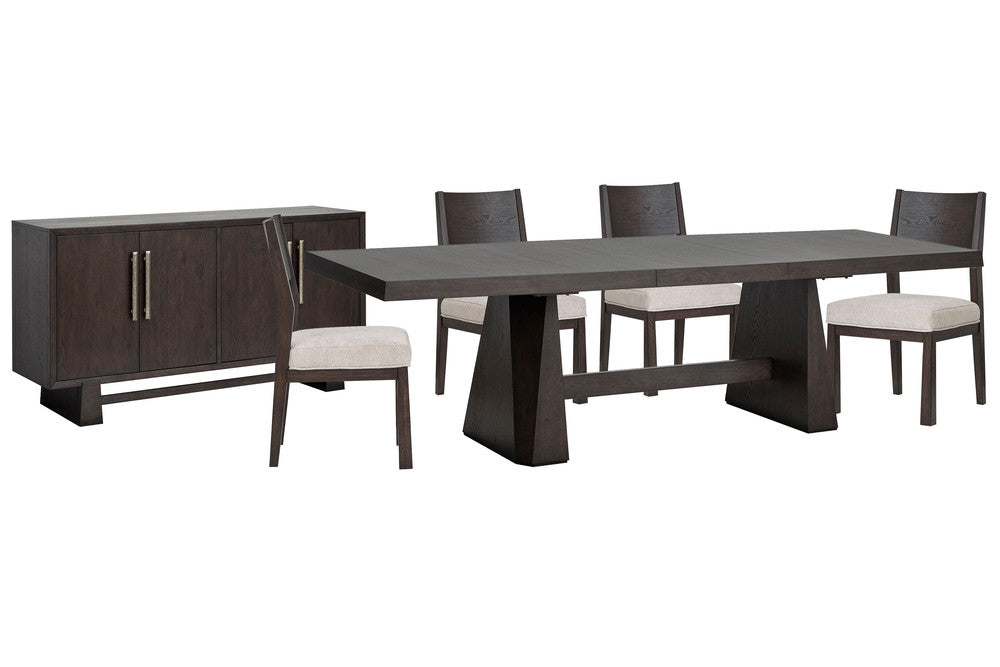 Magnussen - Tauren Coffee Bean Extendable Double Pedestal Dining Table With 4 Side Chairs And Buffet - D6434-32-KIT3 view 1