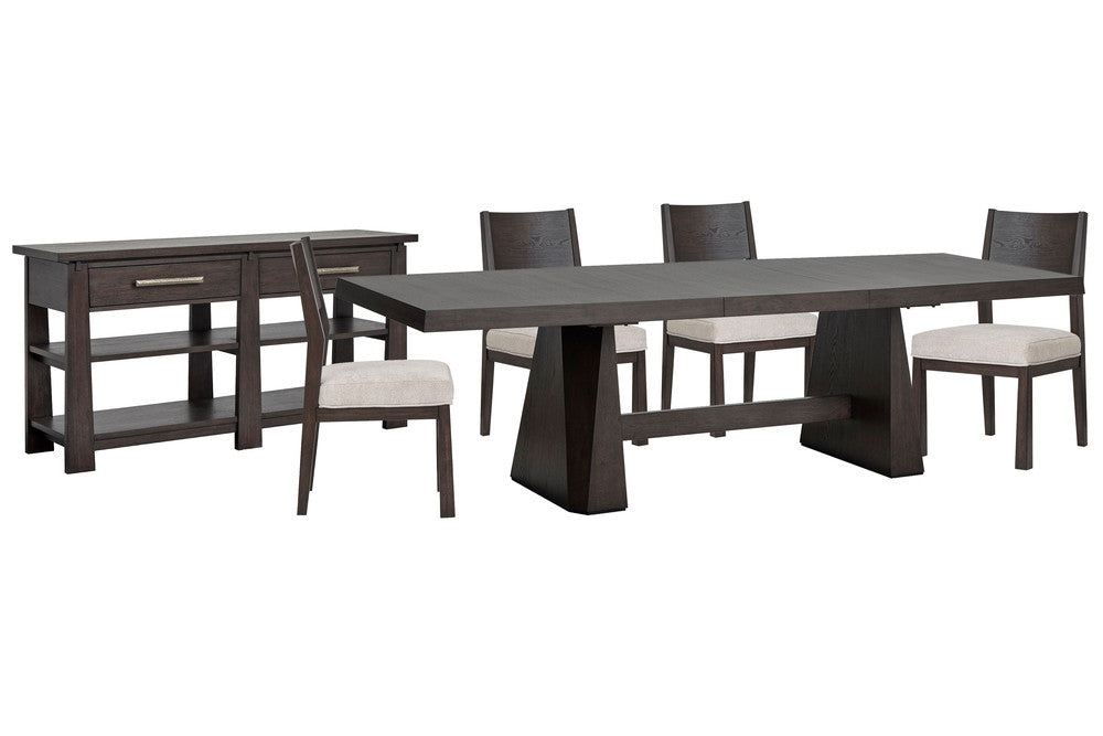 Magnussen - Tauren Coffee Bean Extendable Double Pedestal Dining Table With 4 Side Chairs And Sideboard - D6434-32-KIT2 view 1