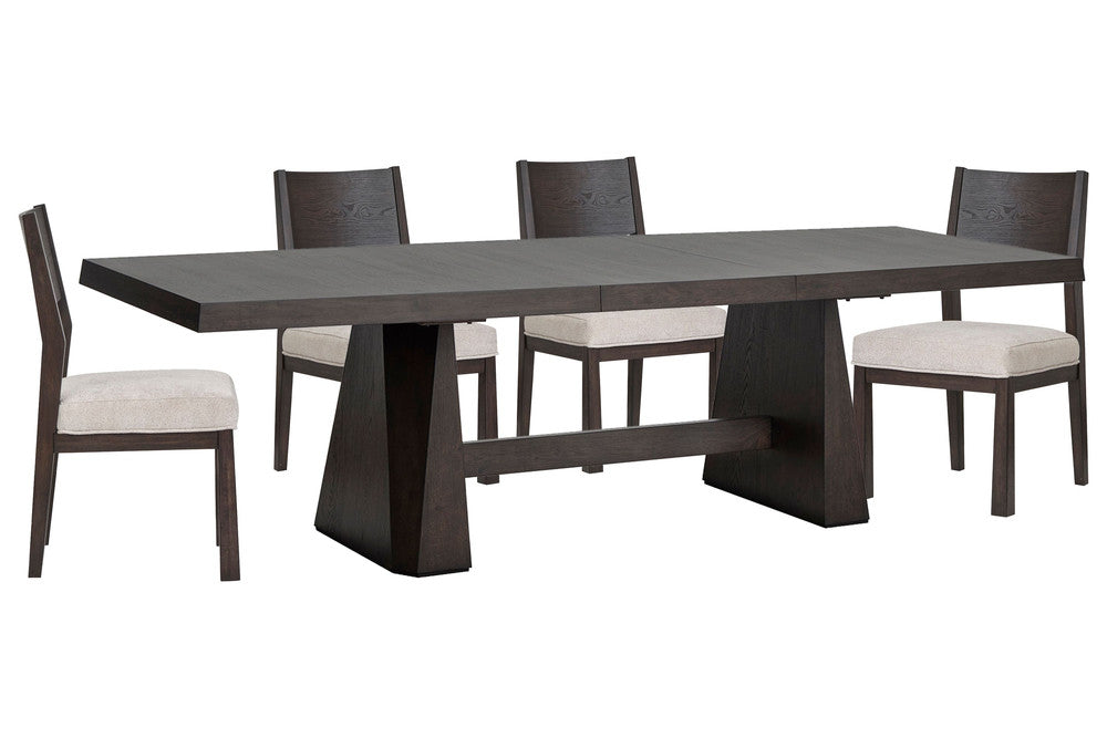 Magnussen - Tauren Coffee Bean Extendable Double Pedestal Dining Table With 4 Side Chairs - D6434-32-KIT1 view 1