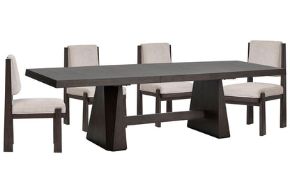 Magnussen - Tauren Coffee Bean Extendable Double Pedestal Dining Table With 4 Upholstered Side Chairs - D6434-32-KIT10 view 1
