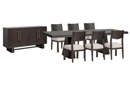 Magnussen - Tauren Coffee Bean Extendable Double Pedestal Dining Table With 6 Side Chairs And Buffet - D6434-32-KIT6 view 1