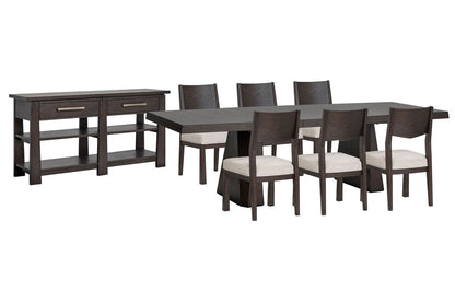 Magnussen - Tauren Coffee Bean Extendable Double Pedestal Dining Table With 6 Side Chairs And Sideboard - D6434-32-KIT5 view 1