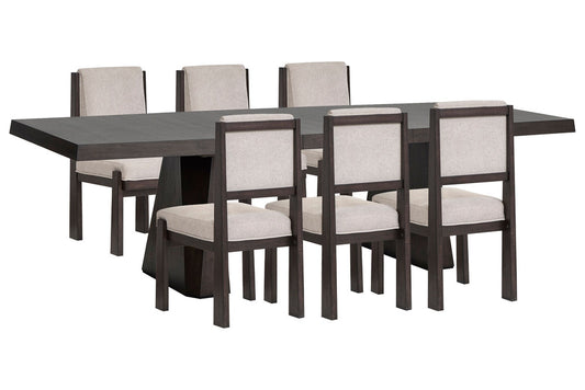 Magnussen - Tauren Coffee Bean Extendable Double Pedestal Dining Table With 6 Upholstered Side Chairs - D6434-32-KIT13 view 1