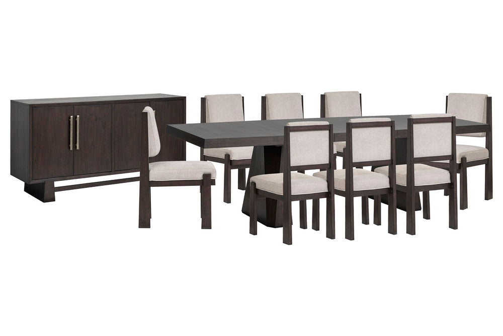 Magnussen - Tauren Coffee Bean Extendable Double Pedestal Dining Table With 8 Upholstered Side Chairs And Buffet - D6434-32-KIT18 view 1