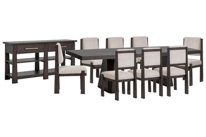 Magnussen - Tauren Coffee Bean Extendable Double Pedestal Dining Table With 8 Upholstered Side Chairs And Sideboard - D6434-32-KIT17 view 1