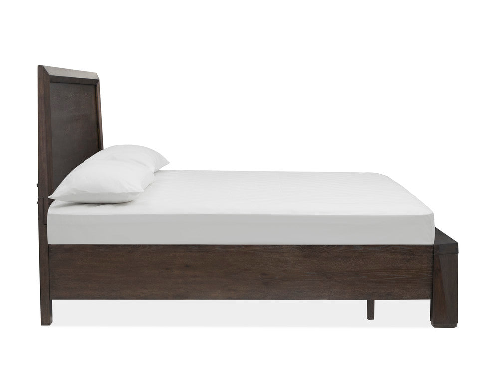 Magnussen - Tauren Coffee Bean King Panel Storage Bed 2 Open Nightstands And Double Drawer Dresser With Shaped Mirror - B6434-64A-KIT8 view 3