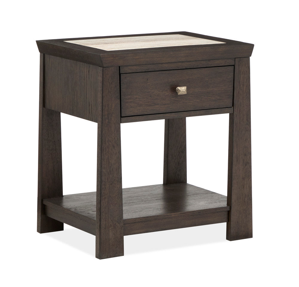 Magnussen - Tauren Coffee Bean King Panel Storage Bed 2 Open Nightstands And Double Drawer Dresser With Shaped Mirror - B6434-64A-KIT8 view 4