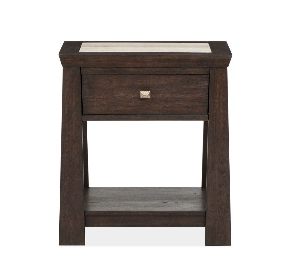 Magnussen - Tauren Coffee Bean King Panel Storage Bed 2 Open Nightstands And Double Drawer Dresser With Shaped Mirror - B6434-64A-KIT8 view 5