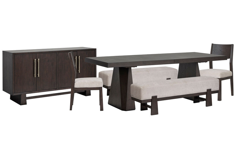 Magnussen - Tauren Coffee Bean Trestle Dining Table With 2 Benches 2 Side Chairs And Buffet - D6434-32-KIT48 view 1