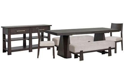 Magnussen - Tauren Coffee Bean Trestle Dining Table With 2 Benches 2 Side Chairs And Sideboard - D6434-32-KIT47 view 1