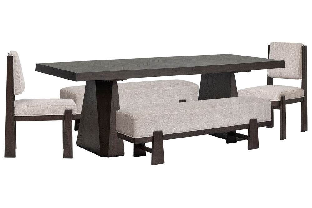 Magnussen - Tauren Coffee Bean Trestle Dining Table With 2 Benches And 2 Upholstered Side Chairs - D6434-32-KIT49 view 1