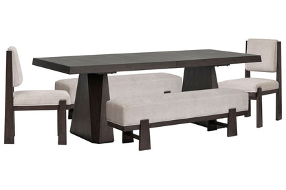 Magnussen - Tauren Coffee Bean Trestle Dining Table With 2 Benches And 2 Upholstered Side Chairs - D6434-32-KIT49 view 1