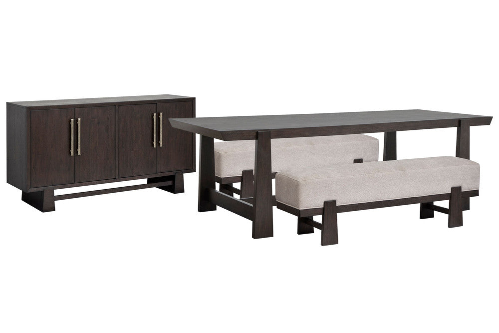 Magnussen - Tauren Coffee Bean Trestle Dining Table With 2 Benches And Buffet - D6434-21-KIT45 view 1