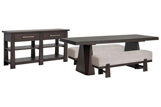Magnussen - Tauren Coffee Bean Trestle Dining Table With 2 Benches And Sideboard - D6434-32-KIT44 view 1