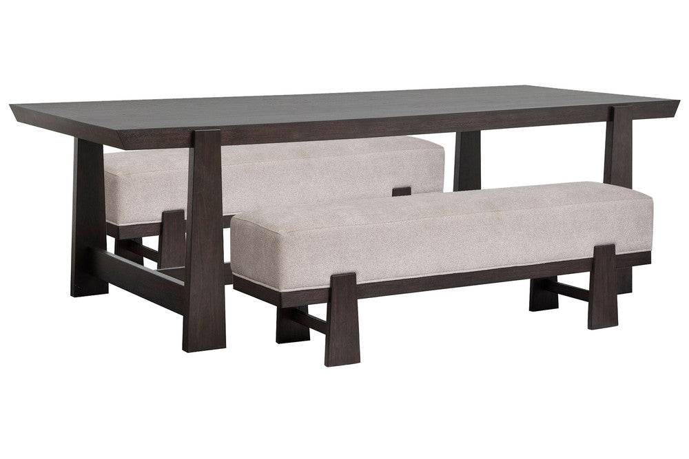Magnussen - Tauren Coffee Bean Trestle Dining Table With 2 Benches - D6434-21-KIT43 view 1