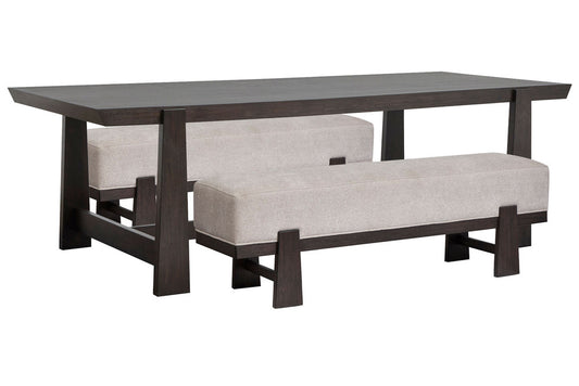 Magnussen - Tauren Coffee Bean Trestle Dining Table With 2 Benches - D6434-21-KIT43 view 1