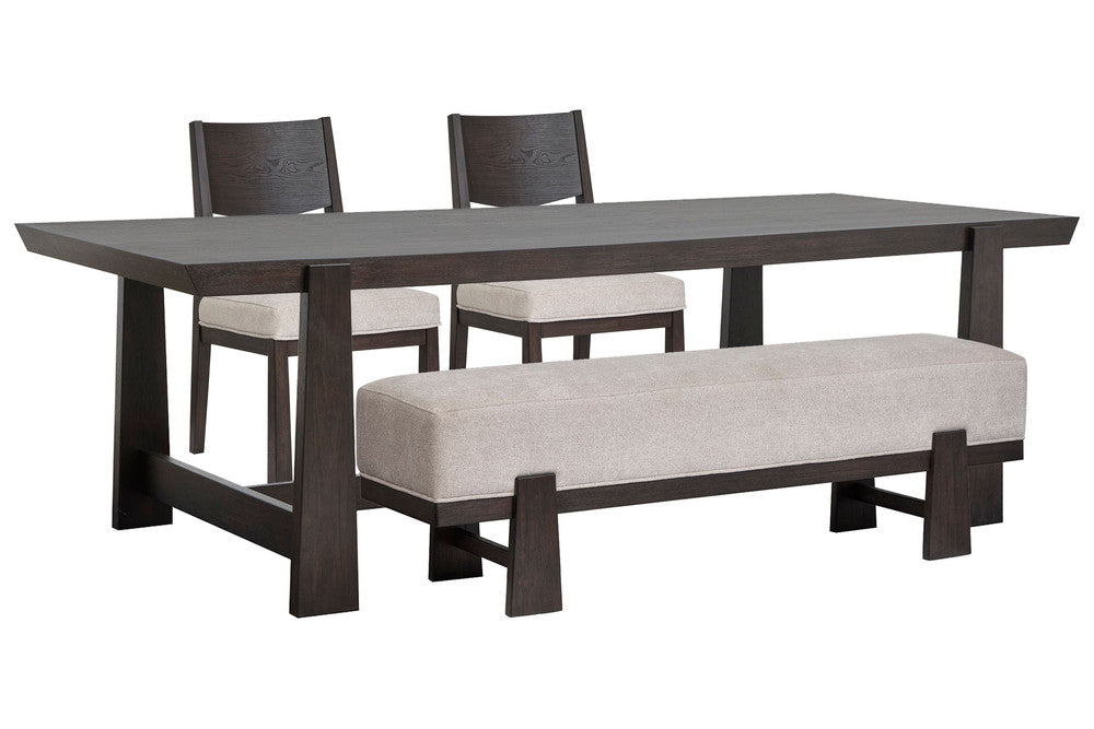Magnussen - Tauren Coffee Bean Trestle Dining Table With 2 Side Chairs And Bench - D6434-21-KIT28 view 1