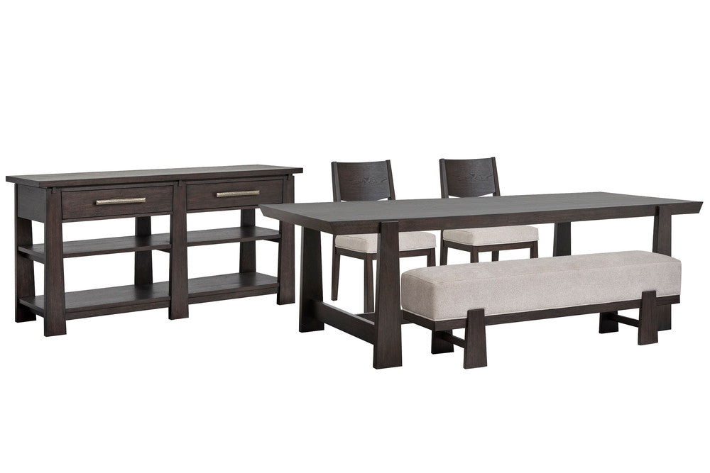 Magnussen - Tauren Coffee Bean Trestle Dining Table With 2 Side Chairs Bench And Sideboard - D6434-21-KIT29 view 1