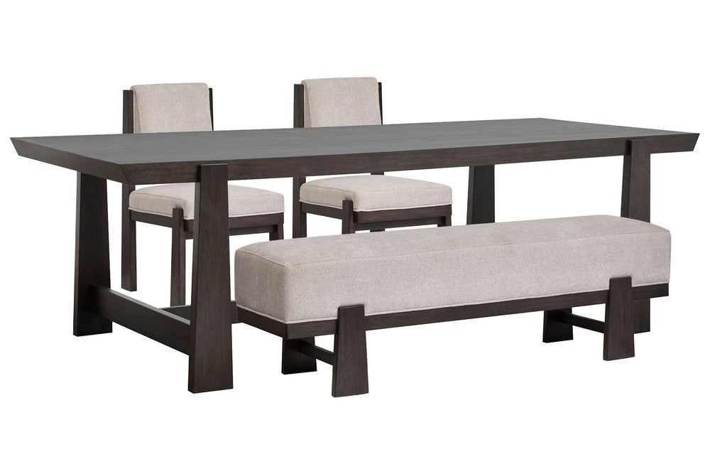 Magnussen - Tauren Coffee Bean Trestle Dining Table With 2 Upholstered Side Chairs And Bench - D6434-21-KIT34 view 1