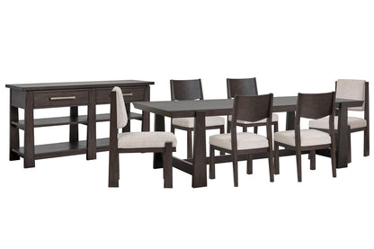 Magnussen - Tauren Coffee Bean Trestle Dining Table With 4 Side Chairs 2 Upholstered Side Chairs And Sideboard - D6434-21-KIT23 view 1