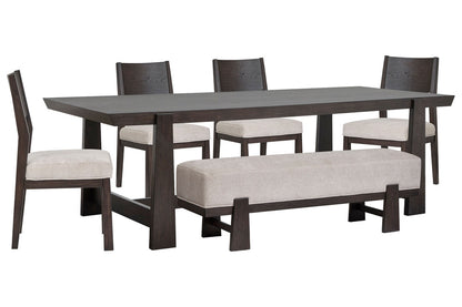 Magnussen - Tauren Coffee Bean Trestle Dining Table With 4 Side Chairs And Bench - D6434-21-KIT31 view 1