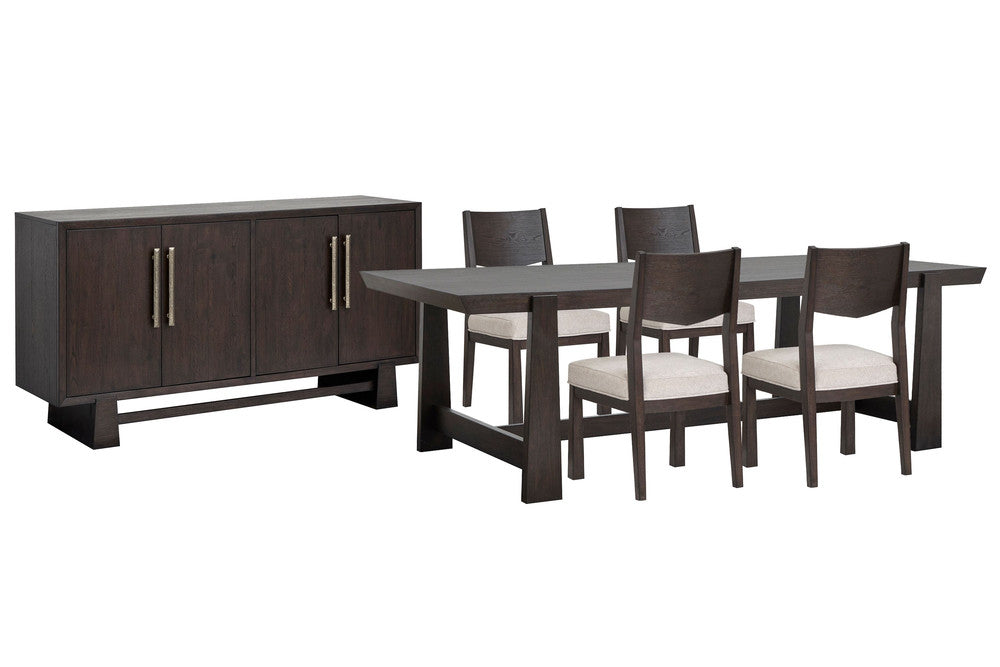 Magnussen - Tauren Coffee Bean Trestle Dining Table With 4 Side Chairs And Buffet - D6434-21-KIT3 view 1