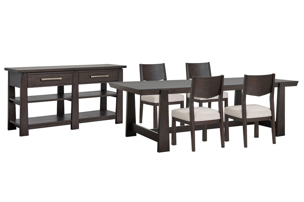 Magnussen - Tauren Coffee Bean Trestle Dining Table With 4 Side Chairs And Sideboard - D6434-21-KIT2 view 1