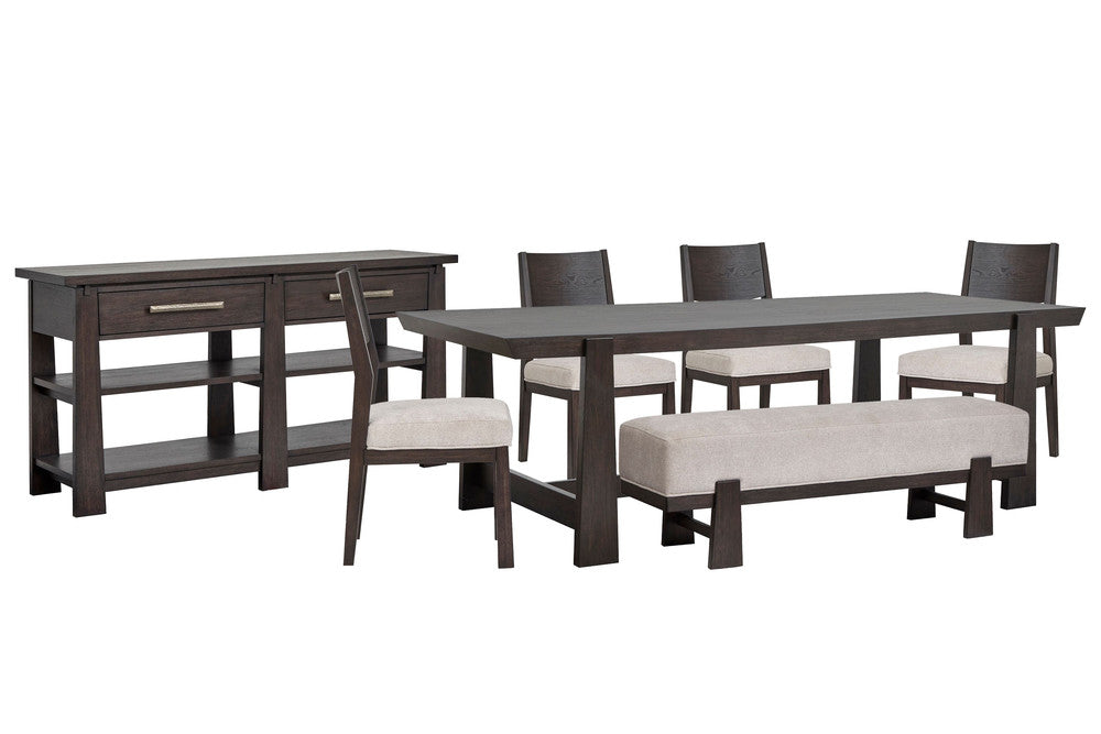 Magnussen - Tauren Coffee Bean Trestle Dining Table With 4 Side Chairs Bench And Sideboard - D6434-21-KIT32 view 1