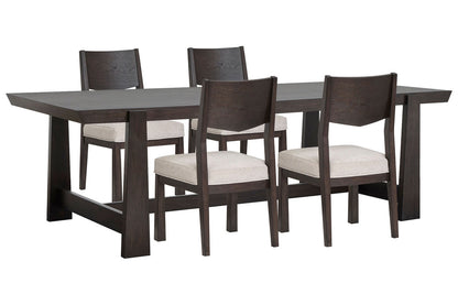 Magnussen - Tauren Coffee Bean Trestle Dining Table With 4 Side Chairs - D6434-21-KIT1 view 1