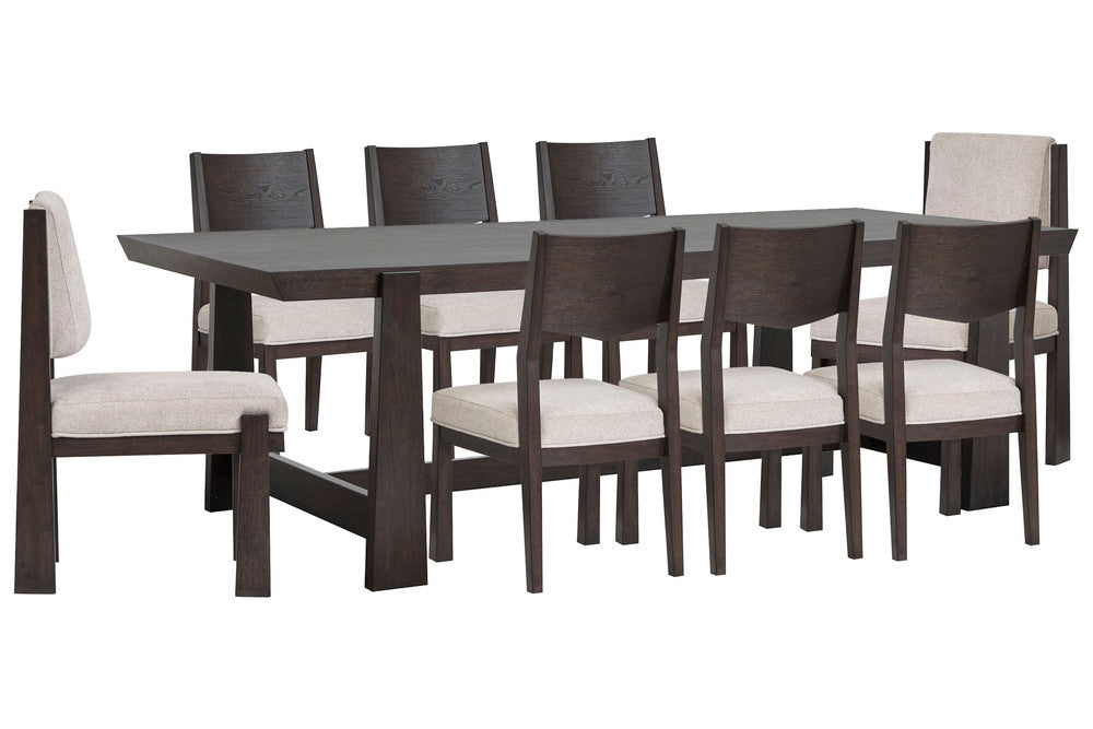 Magnussen - Tauren Coffee Bean Trestle Dining Table With 6 Side Chairs And 2 Upholstered Side Chairs - D6434-21-KIT25 view 1