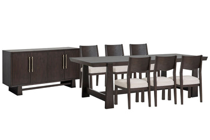 Magnussen - Tauren Coffee Bean Trestle Dining Table With 6 Side Chairs And Buffet - D6434-21-KIT6 view 1