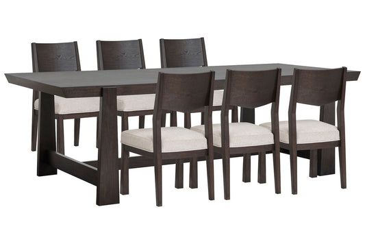 Magnussen - Tauren Coffee Bean Trestle Dining Table With 6 Side Chairs - D6434-21-KIT4 view 1