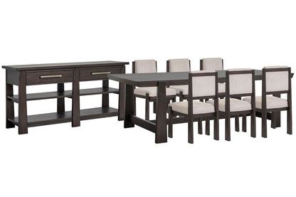 Magnussen - Tauren Coffee Bean Trestle Dining Table With 6 Upholstered Side Chairs And Sideboard - D6434-21-KIT14 view 1