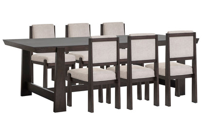 Magnussen - Tauren Coffee Bean Trestle Dining Table With 6 Upholstered Side Chairs - D6434-21-KIT13 view 1