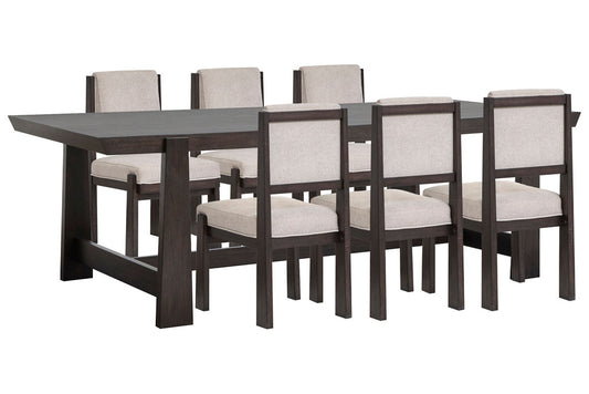 Magnussen - Tauren Coffee Bean Trestle Dining Table With 6 Upholstered Side Chairs - D6434-21-KIT13 view 1