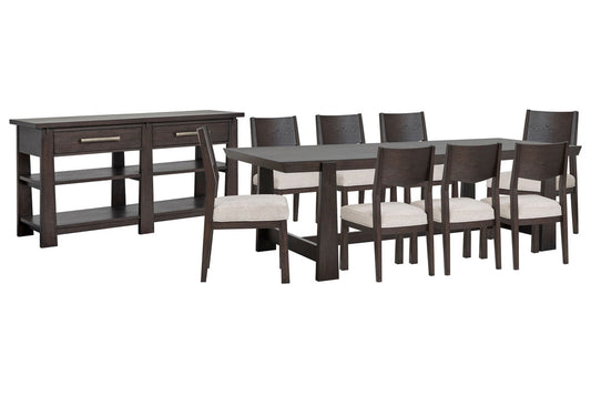 Magnussen - Tauren Coffee Bean Trestle Dining Table With 8 Side Chairs And Sideboard - D6434-21-KIT8 view 1