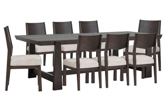 Magnussen - Tauren Coffee Bean Trestle Dining Table With 8 Side Chairs - D6434-21-KIT7 view 1