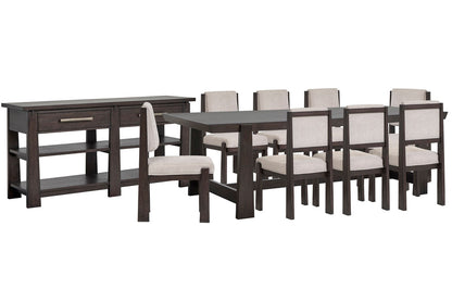 Magnussen - Tauren Coffee Bean Trestle Dining Table With 8 Upholstered Side Chairs And Sideboard - D6434-21-KIT17 view 1