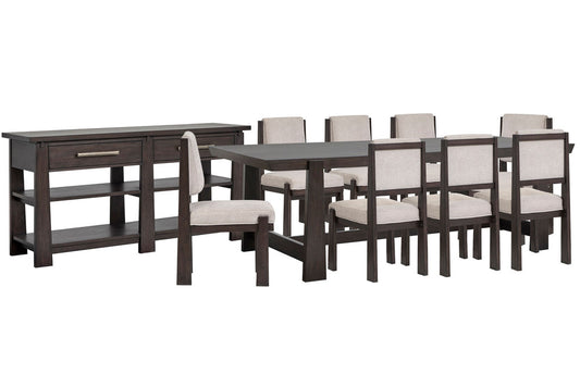 Magnussen - Tauren Coffee Bean Trestle Dining Table With 8 Upholstered Side Chairs And Sideboard - D6434-21-KIT17 view 1