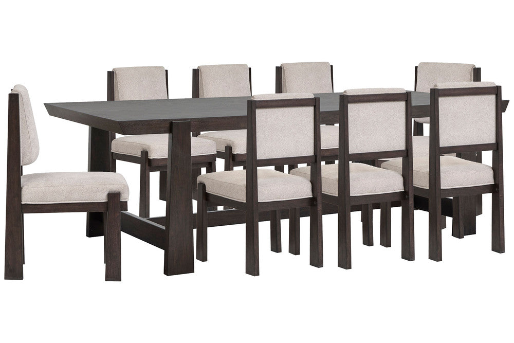 Magnussen - Tauren Coffee Bean Trestle Dining Table With 8 Upholstered Side Chairs - D6434-21-KIT16 view 1