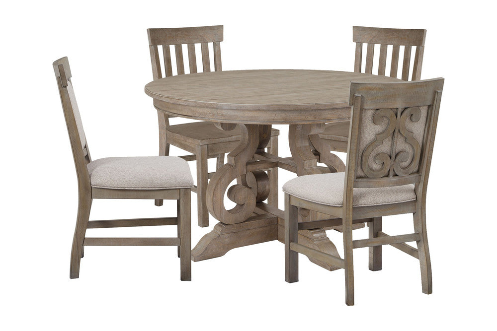 Magnussen - Tinley Park Dove Tail Grey 48" Round Dining Table With 2 Side Chairs And 2 Upholstered Side Chairs - D4646-22-KIT11 view 1