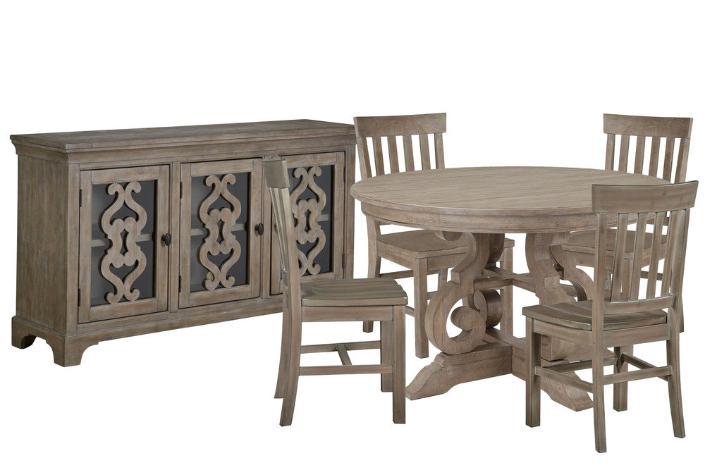 Magnussen - Tinley Park Dove Tail Grey 48" Round Dining Table With 4 Side Chairs And Server - D4646-22-KIT2 view 1