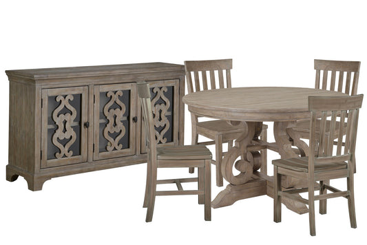 Magnussen - Tinley Park Dove Tail Grey 48" Round Dining Table With 4 Side Chairs And Server - D4646-22-KIT2 view 1