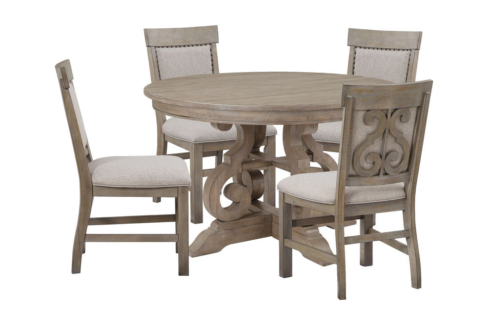 Magnussen - Tinley Park Dove Tail Grey 48" Round Dining Table With 4 Upholstered Side Chairs - D4646-22-KIT6 view 1