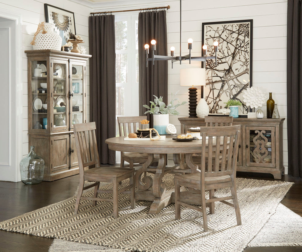 Magnussen - Tinley Park Dove Tail Grey 48" Round Dining Table With 4 Upholstered Side Chairs - D4646-22-KIT6 view 10
