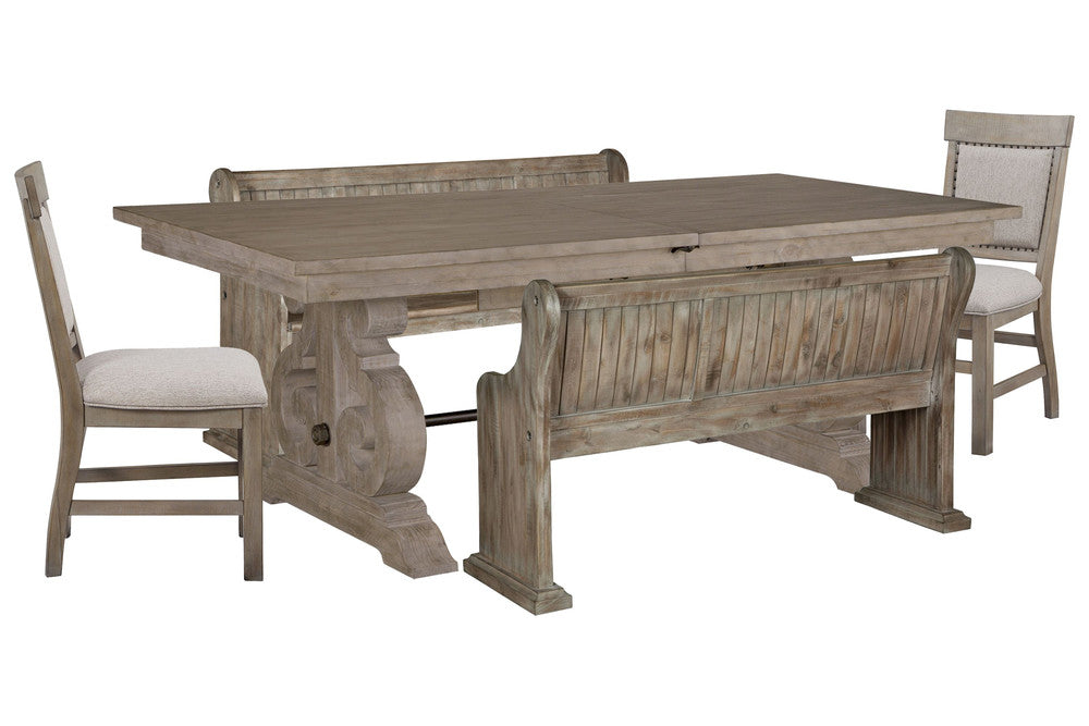 Magnussen - Tinley Park Dove Tail Grey Extendable Rectangular Dining Table With 2 Benches And 2 Upholstered Side Chairs - D4646-20-KIT51 view 1