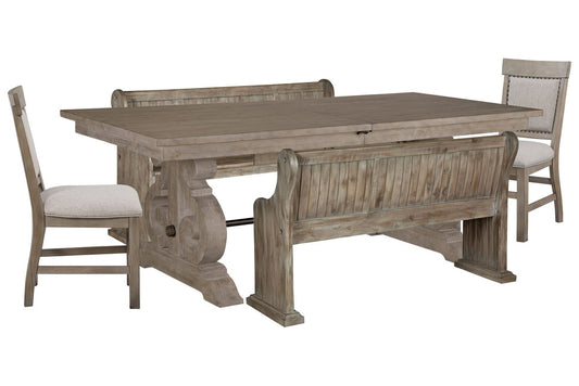 Magnussen - Tinley Park Dove Tail Grey Extendable Rectangular Dining Table With 2 Benches And 2 Upholstered Side Chairs - D4646-20-KIT51 view 1