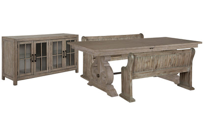 Magnussen - Tinley Park Dove Tail Grey Extendable Rectangular Dining Table With 2 Benches And Buffet - D4646-20-KIT43 view 1