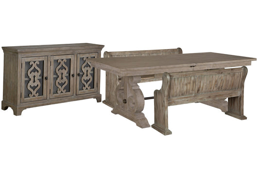 Magnussen - Tinley Park Dove Tail Grey Extendable Rectangular Dining Table With 2 Benches And Server - D4646-20-KIT42 view 1