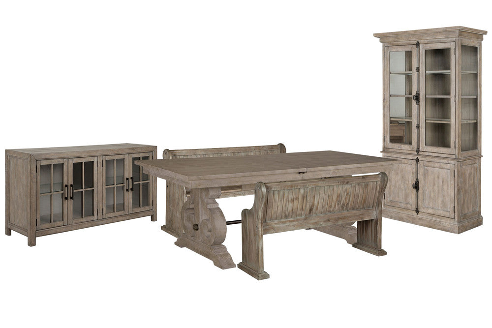 Magnussen - Tinley Park Dove Tail Grey Extendable Rectangular Dining Table With 2 Benches Buffet And Dining Cabinet - D4646-20-KIT45 view 1